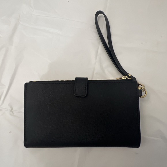 Michael Kors Jet Set Double Zip Wristlet Black Saffiano Leather 7.25 4.5 Wallet - Picture 3 of 8